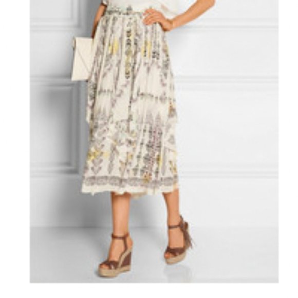 Valentino Garavani Leather Fringe Espadrille Wedge, Light Cuir Size 8 COA - Picture 2 of 13